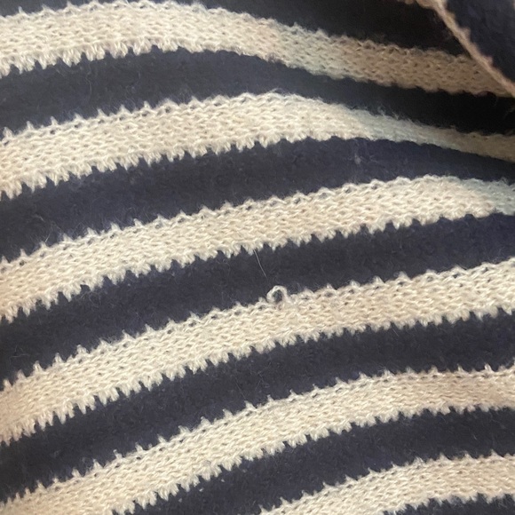 Striped Blue and White Poncho - Picture 2 of 2